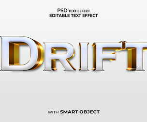 3D Drift PSD Fully Editable Text Effect. Layer Style PSD Mockup Template