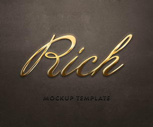 3D Rich PSD Fully Editable Text Effect. Layer Style PSD Mockup Template