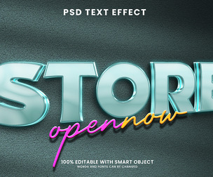 3D Store PSD Fully Editable Text Effect. Layer Style PSD Mockup Template