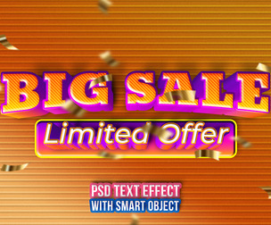 Big Sale PSD Fully Editable Text Effect. Layer Style PSD Mockup Template