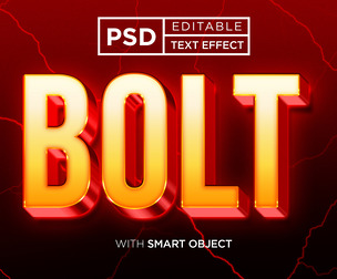Bolt PSD Fully Editable Text Effect. Layer Style PSD Mockup Template
