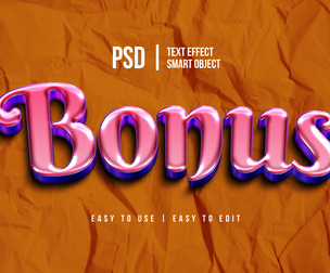 Bonus PSD Fully Editable Text Effect. Layer Style PSD Mockup Template