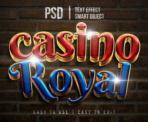 Casino Royal PSD Fully Editable Text Effect. Layer Style PSD Mockup Template