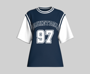 Girls Basketball Blue And White Tshirt | Marvelous / Clo3d / obj / fbx