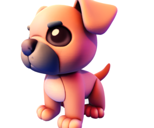 Adorable Puppy Dog Statue 3D Model