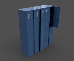 PBR School Gym Locker 07 - Blue Dark