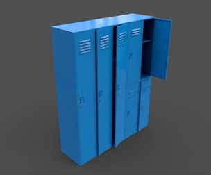 PBR School Gym Locker 07 - Blue Light