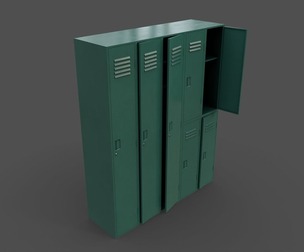 PBR School Gym Locker 07 - Green Dark