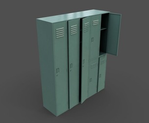 PBR School Gym Locker 07 - Green Light