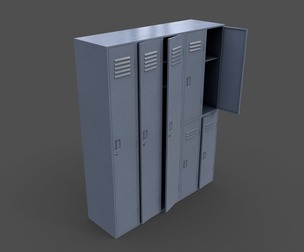 PBR School Gym Locker 07 - Grey