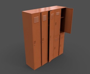 PBR School Gym Locker 07 - Orange