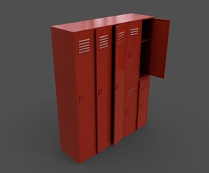PBR School Gym Locker 07 - Red