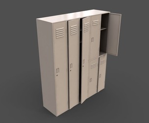 PBR School Gym Locker 07 - White