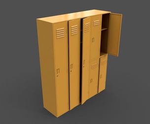 PBR School Gym Locker 07 - Yellow