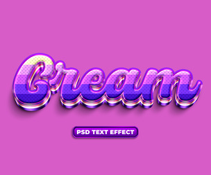 Cream PSD Fully Editable Text Effect. Layer Style PSD Mockup Template