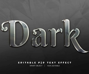 Dark PSD Fully Editable Text Effect. Layer Style PSD Mockup Template