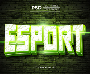 Esport PSD Fully Editable Text Effect. Layer Style PSD Mockup Template