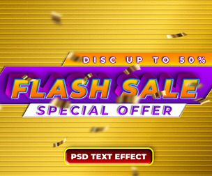 Flash Sale PSD Fully Editable Text Effect. Layer Style PSD Mockup Template