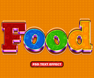 Food PSD Fully Editable Text Effect. Layer Style PSD Mockup Template