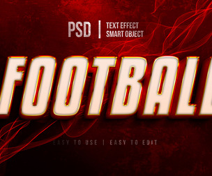 Football PSD Fully Editable Text Effect. Layer Style PSD Mockup Template