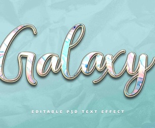 Galaxy PSD Fully Editable Text Effect. Layer Style PSD Mockup Template