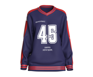 Girls Oversized Basketball Tshirt - Happy New Year | Marvelous / Clo3d / obj / fbx