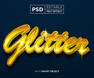 Glitter PSD Fully Editable Text Effect. Layer Style PSD Mockup Template