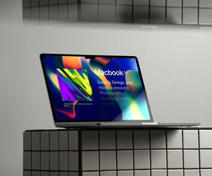 MacBook Air Mockup PSD Template, Abstract Design