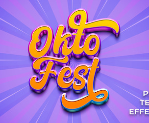 Oktofest PSD Fully Editable Text Effect. Layer Style PSD Mockup Template