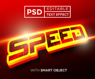 Speed PSD Fully Editable Text Effect. Layer Style PSD Mockup Template