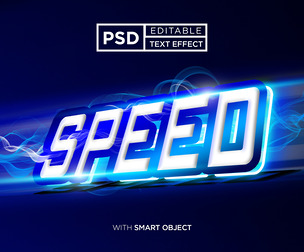 Speed PSD Fully Editable Text Effect. Layer Style PSD Mockup Template