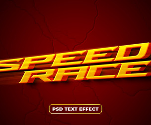 Speed Race PSD Fully Editable Text Effect. Layer Style PSD Mockup Template