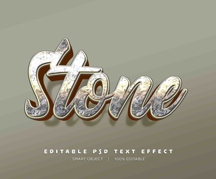 Stone PSD Fully Editable Text Effect. Layer Style PSD Mockup Template