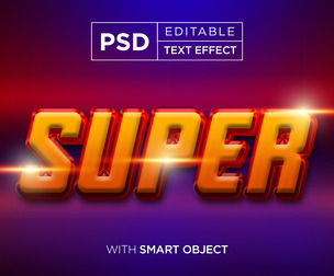 Super PSD Fully Editable Text Effect. Layer Style PSD Mockup Template