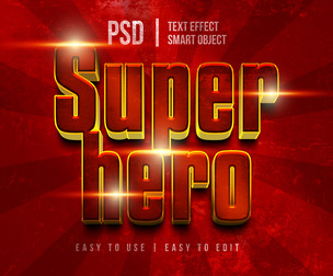 Superhero PSD Fully Editable Text Effect. Layer Style PSD Mockup Template