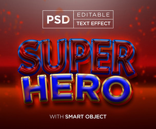 Superhero PSD Fully Editable Text Effect. Layer Style PSD Mockup Template