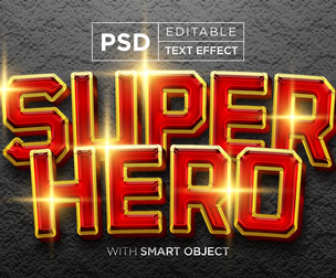 Superhero PSD Fully Editable Text Effect. Layer Style PSD Mockup Template