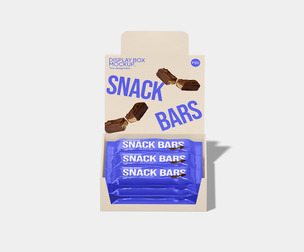 Snack Bar Display Box Mockup PSD Template