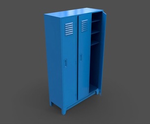 PBR School Gym Locker 08 - Blue Light