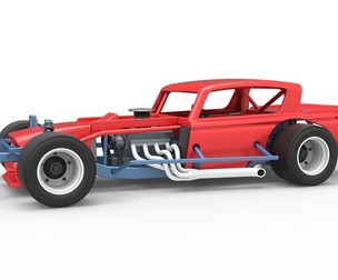 Vintage Asphalt Modified stock car V9 Scale 1:25