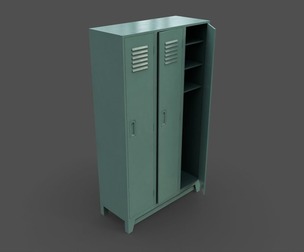 PBR School Gym Locker 08 - Green Light