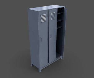 PBR School Gym Locker 08 - Grey
