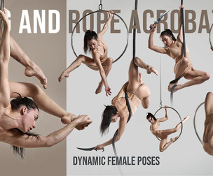 700+ Ring & Rope Acrobatics — Dynamic Female Poses