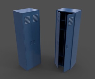 PBR School Gym Locker 09 - Blue Dark