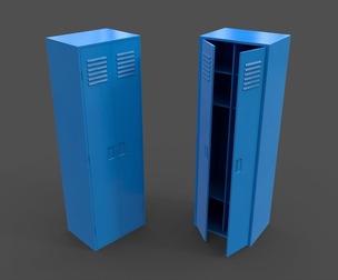PBR School Gym Locker 09 - Blue Light