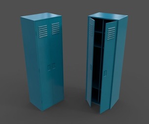 PBR School Gym Locker 09 - Blue Sea