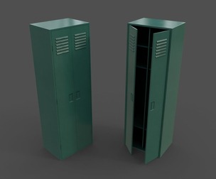PBR School Gym Locker 09 - Green Dark