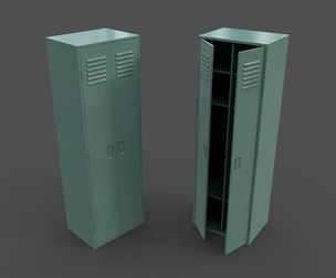 PBR School Gym Locker 09 - Green Light