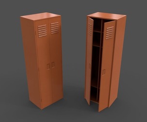 PBR School Gym Locker 09 - Orange