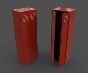 PBR School Gym Locker 09 - Red